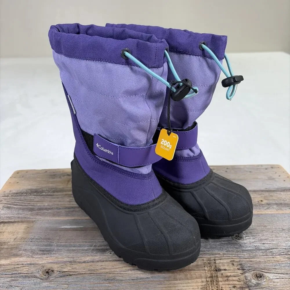 Columbia Girls Powderbug Plus II Snow Boot Purple Size 1 New Benefits Charity